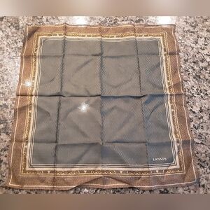 Lanvin Olive and Brown Patterned Scarf